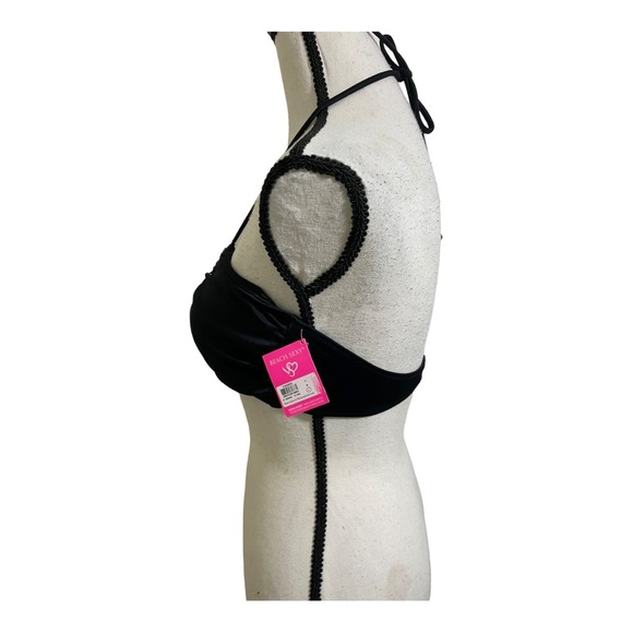 Victoria Secret womens New beach sexy bikini top beaded front black. Size Large - Picture 5 of 10
